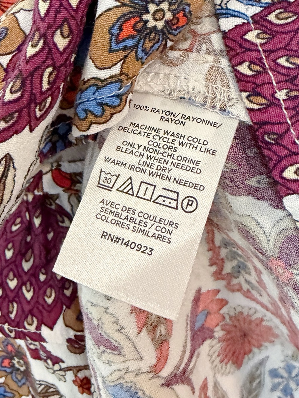 Loft Peacock Print Ruffle Button Blouse - Picture 11 of 13